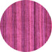 Round Abstract Pink Modern Rug, abs2307pnk