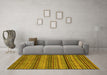 Machine Washable Abstract Yellow Modern Rug in a Living Room, wshabs2307yw