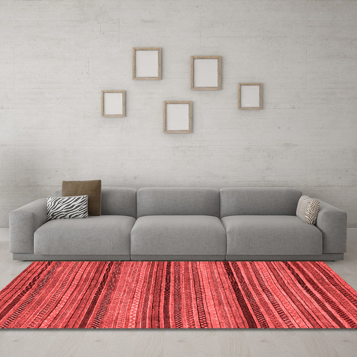 Modern Red Washable Rugs
