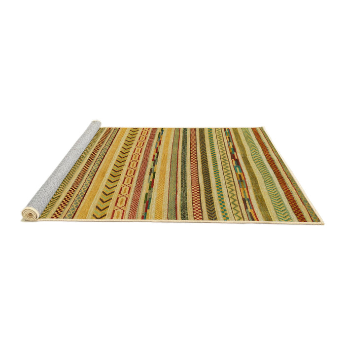 Sideview of Machine Washable Abstract Gen Brown Yellow Rug, wshabs2308