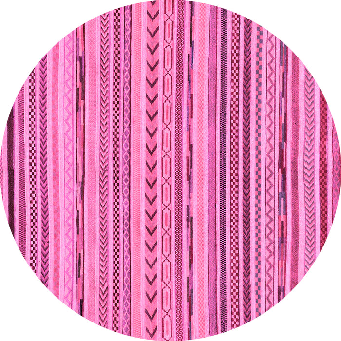 Round Abstract Pink Modern Rug, abs2308pnk