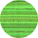 Round Abstract Green Modern Rug, abs2308grn