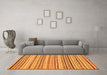 Machine Washable Abstract Orange Modern Area Rugs in a Living Room, wshabs2308org