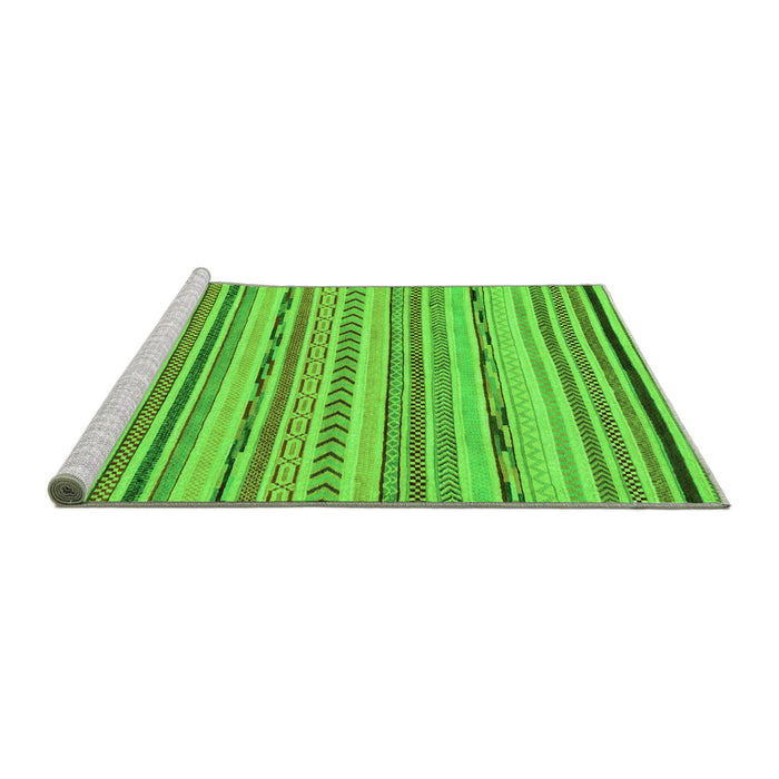 Sideview of Machine Washable Abstract Green Modern Area Rugs, wshabs2308grn