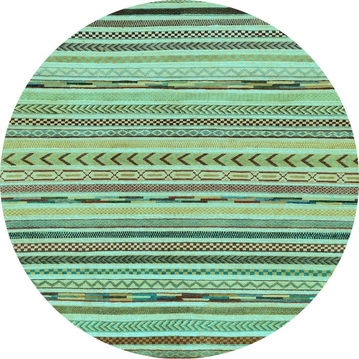 Round Abstract Light Blue Modern Rug, abs2308lblu