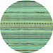 Round Abstract Light Blue Modern Rug, abs2308lblu