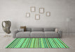 Machine Washable Abstract Turquoise Modern Area Rugs in a Living Room,, wshabs2308turq