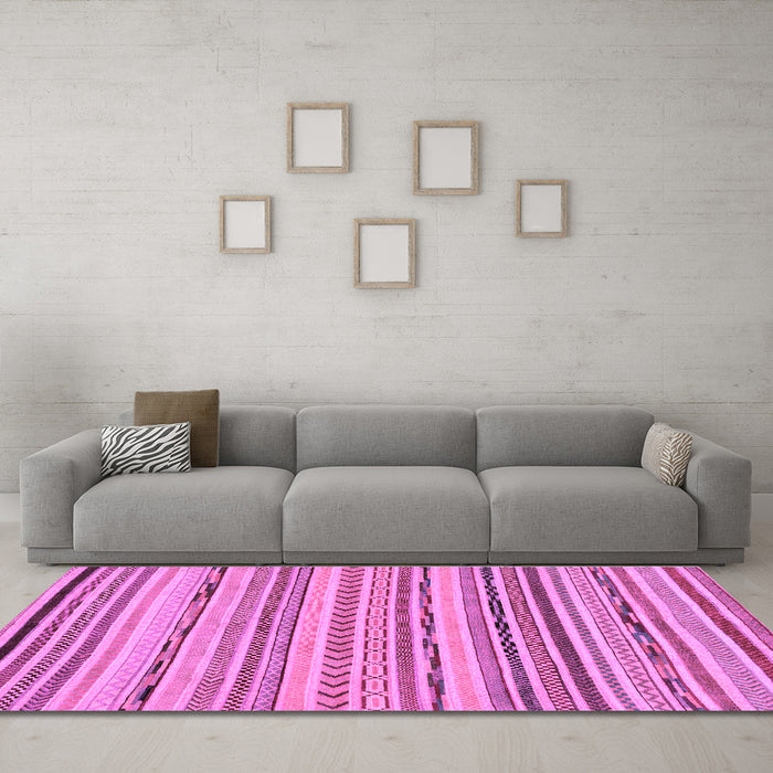 Machine Washable Abstract Purple Modern Area Rugs in a Living Room, wshabs2308pur