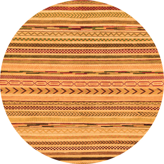 Round Abstract Orange Modern Rug, abs2308org