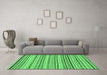 Machine Washable Abstract Emerald Green Modern Area Rugs in a Living Room,, wshabs2308emgrn