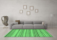 Machine Washable Abstract Emerald Green Modern Rug, wshabs2308emgrn