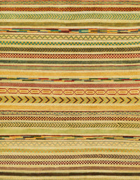 Machine Washable Abstract Gen Brown Yellow Rug, wshabs2308