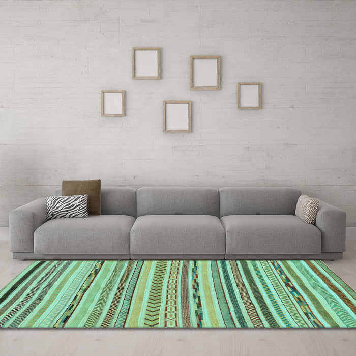 Machine Washable Abstract Light Blue Modern Rug in a Living Room, wshabs2308lblu