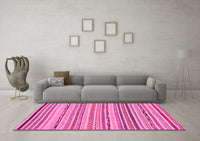 Machine Washable Abstract Pink Modern Rug, wshabs2308pnk