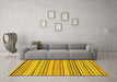 Machine Washable Abstract Yellow Modern Rug in a Living Room, wshabs2308yw