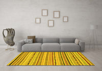 Machine Washable Abstract Yellow Modern Rug, wshabs2308yw