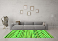 Machine Washable Abstract Green Modern Rug, wshabs2308grn