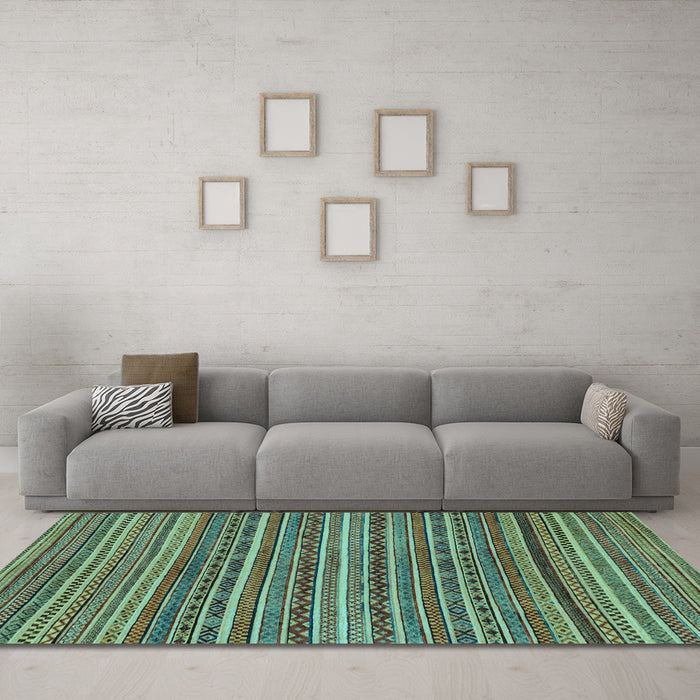 Machine Washable Abstract Light Blue Modern Rug in a Living Room, wshabs2309lblu