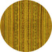 Round Machine Washable Abstract Yellow Modern Rug, wshabs2309yw