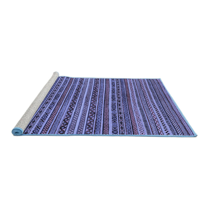 Sideview of Machine Washable Abstract Blue Modern Rug, wshabs2309blu