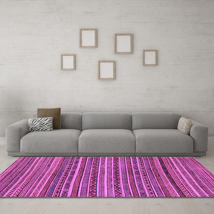 Machine Washable Abstract Purple Modern Area Rugs in a Living Room, wshabs2309pur