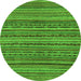 Round Abstract Green Modern Rug, abs2309grn