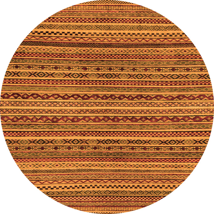 Round Abstract Orange Modern Rug, abs2309org
