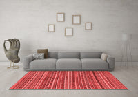 Machine Washable Abstract Red Modern Rug, wshabs2309red