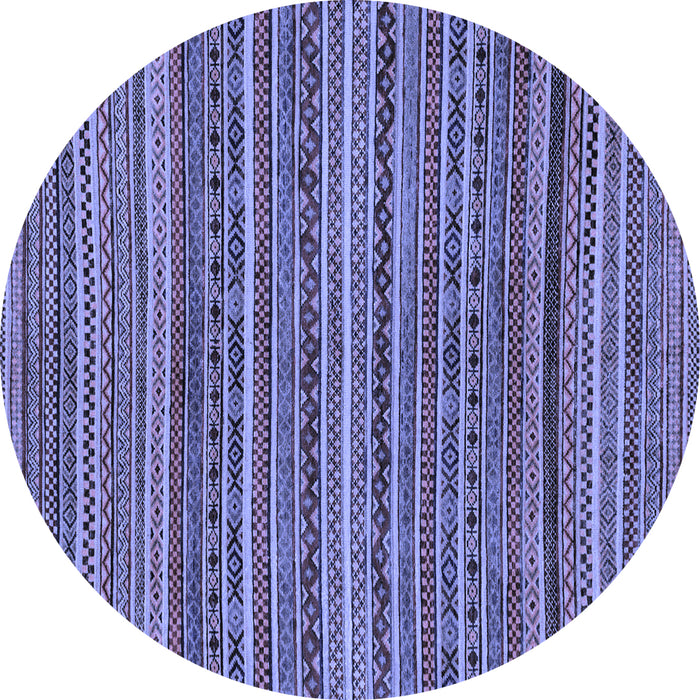 Round Abstract Blue Modern Rug, abs2309blu
