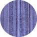 Round Abstract Blue Modern Rug, abs2309blu