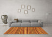 Machine Washable Abstract Orange Modern Area Rugs in a Living Room, wshabs2309org