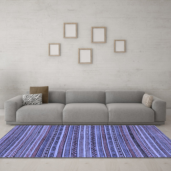 Machine Washable Abstract Blue Modern Rug in a Living Room, wshabs2309blu
