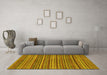 Machine Washable Abstract Yellow Modern Rug in a Living Room, wshabs2309yw