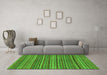 Machine Washable Abstract Green Modern Area Rugs in a Living Room,, wshabs2309grn