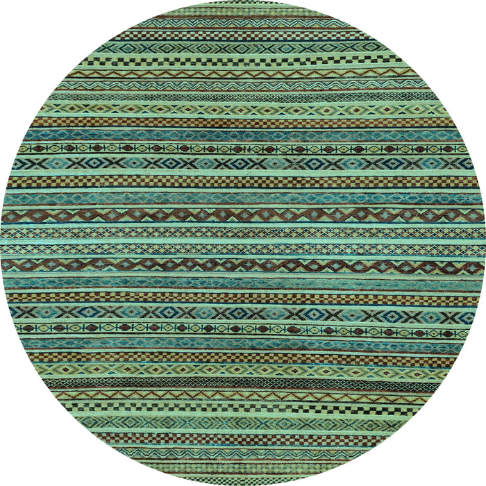 Round Machine Washable Abstract Light Blue Modern Rug, wshabs2309lblu
