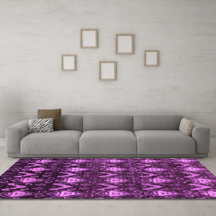 Machine Washable Abstract Purple Modern Area Rugs in a Living Room, wshabs230pur
