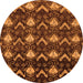 Round Abstract Orange Modern Rug, abs230org