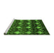 Sideview of Machine Washable Abstract Green Modern Area Rugs, wshabs230grn