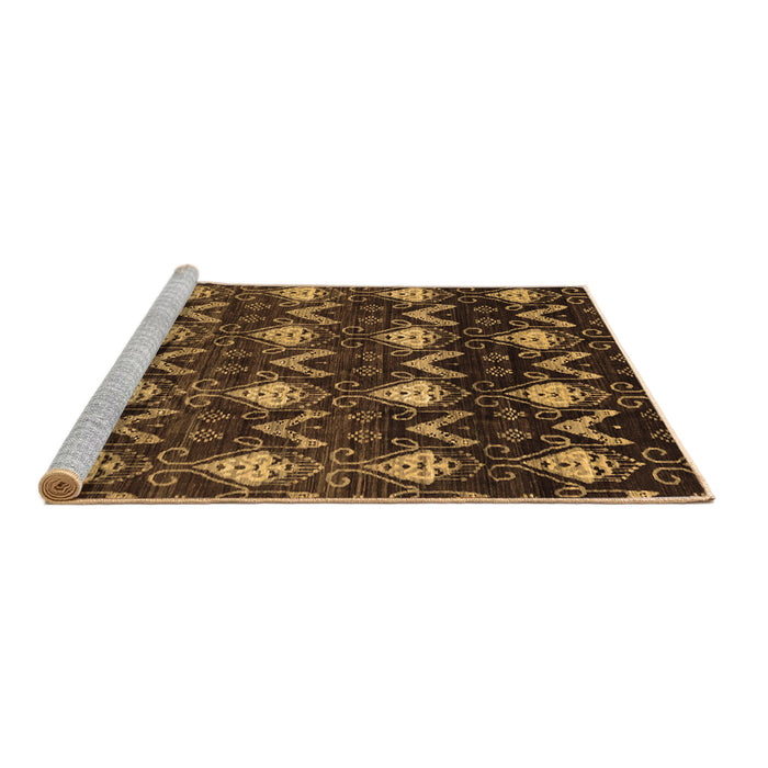 Sideview of Machine Washable Abstract Brown Modern Rug, wshabs230brn