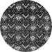 Round Machine Washable Abstract Gray Modern Rug, wshabs230gry