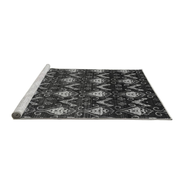 Sideview of Machine Washable Abstract Gray Modern Rug, wshabs230gry