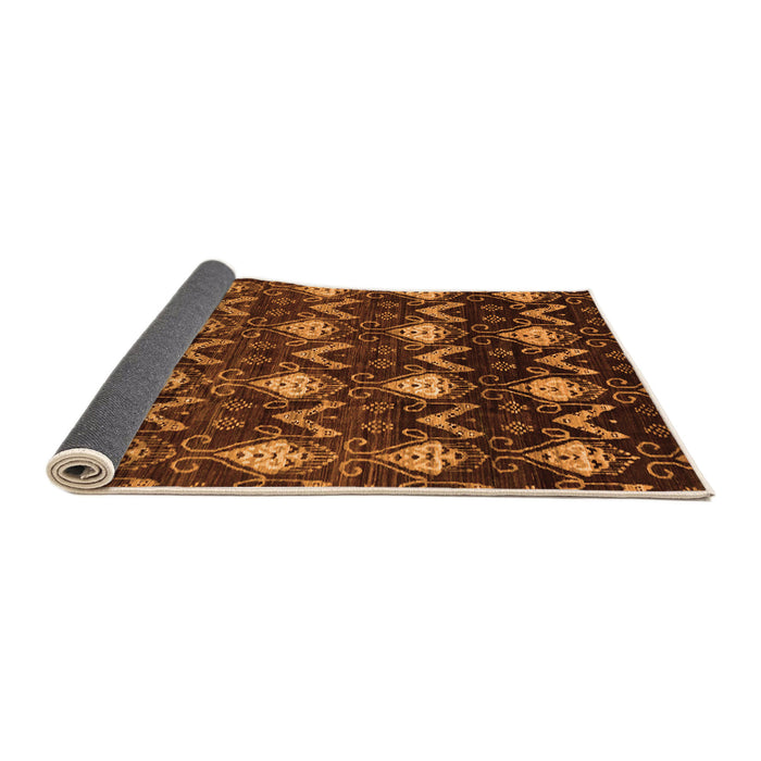 Sideview of Abstract Orange Modern Rug, abs230org