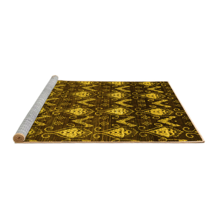 Sideview of Machine Washable Abstract Yellow Modern Rug, wshabs230yw