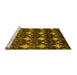 Sideview of Machine Washable Abstract Yellow Modern Rug, wshabs230yw