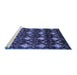 Sideview of Machine Washable Abstract Blue Modern Rug, wshabs230blu