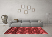 Machine Washable Abstract Red Modern Rug, wshabs230red