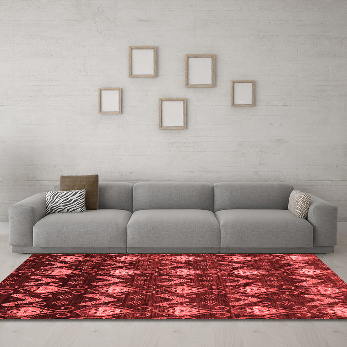 Modern Red Washable Rugs