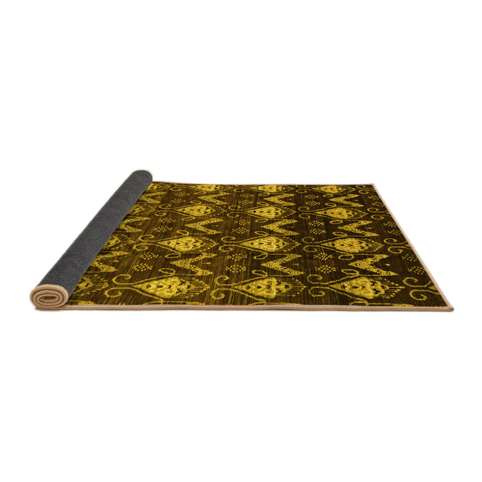 Sideview of Abstract Yellow Modern Rug, abs230yw