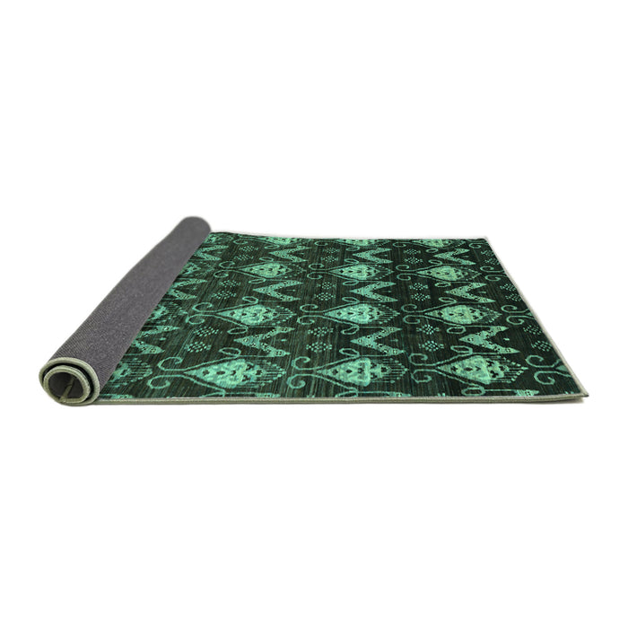 Sideview of Abstract Turquoise Modern Rug, abs230turq