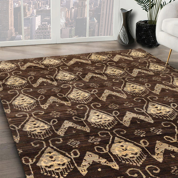 Machine Washable Abstract Night Red Rug in a Family Room, wshabs230